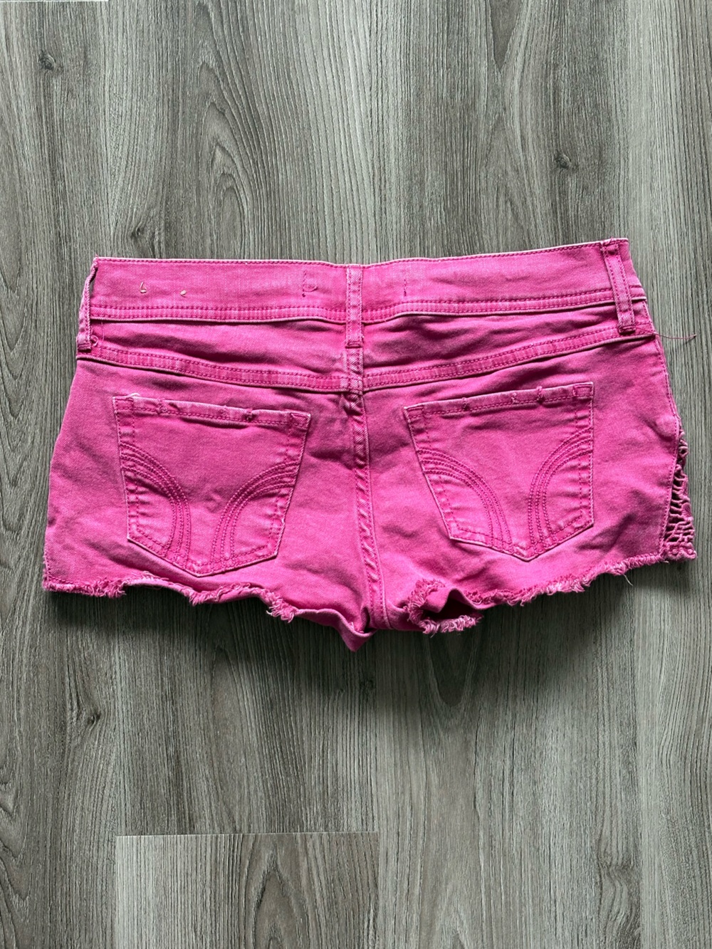 Hollister Hot Pink Denim Shorties with Crochet Hem - Picture 4 of 4